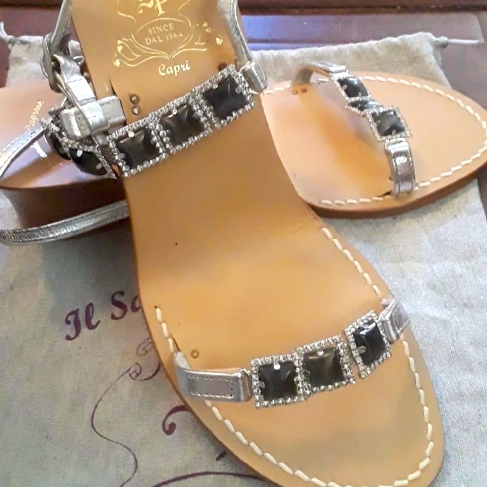 IL SANDALO CAPRESE Italian handmade sandals/wedges European size 39 (US38 /38.5)